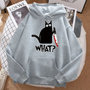 Black Cat Graphic Hoodie – Playful design with streetwear edge