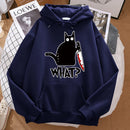Black Cat Graphic Hoodie – Playful design with streetwear edge