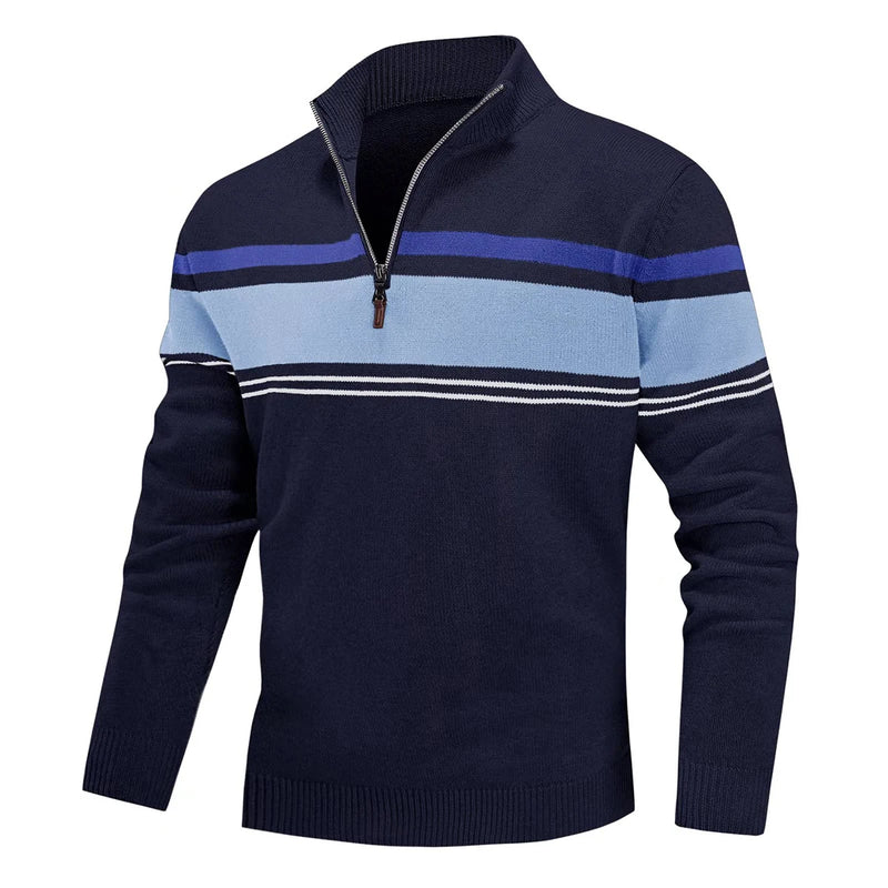 Striped Quarter-Zip Sweater Smart layering with timeless stripes