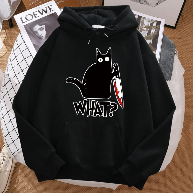 Black Cat Graphic Hoodie – Playful design with streetwear edge