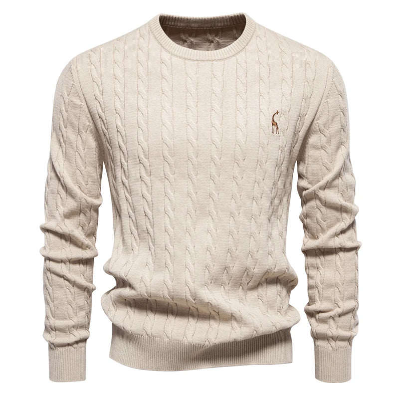 Embroidered Knit Pullover – Classic texture with a playful detail