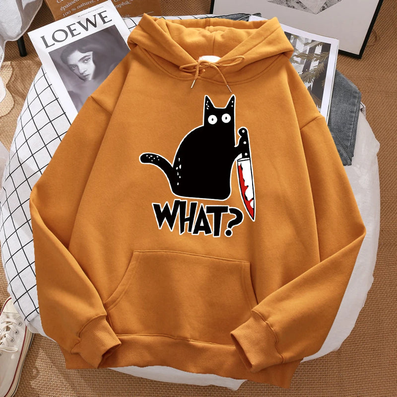 Black Cat Graphic Hoodie – Playful design with streetwear edge