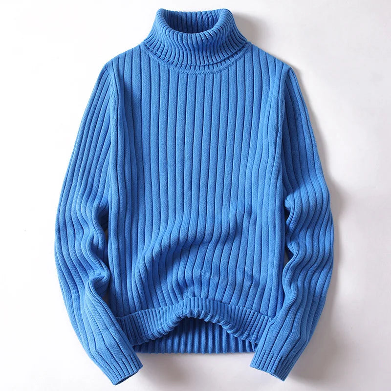 High Collar Knit Sweater – Thick warmth with versatile style