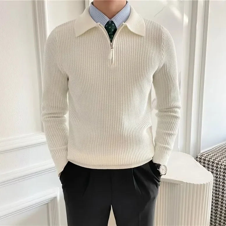 Half-Zip Knit Polo Casual sophistication for cool days