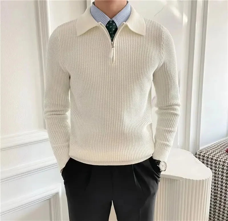 Half-Zip Knit Polo Casual sophistication for cool days