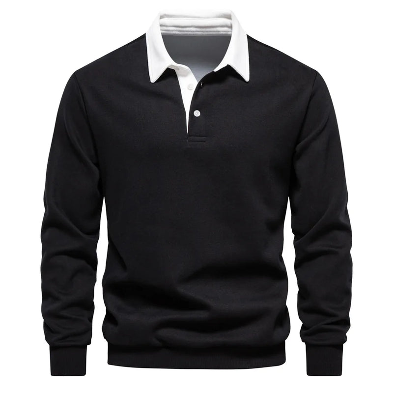 Polo Collar Knit Sweater Casual elegance for every occasion