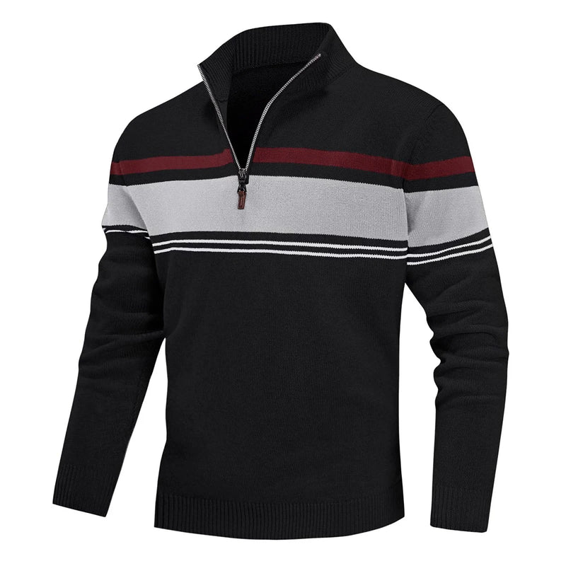 Striped Quarter-Zip Sweater Smart layering with timeless stripes