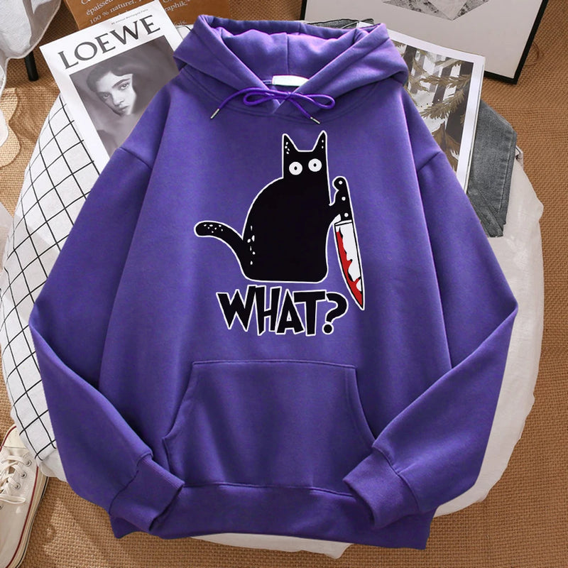 Black Cat Graphic Hoodie – Playful design with streetwear edge
