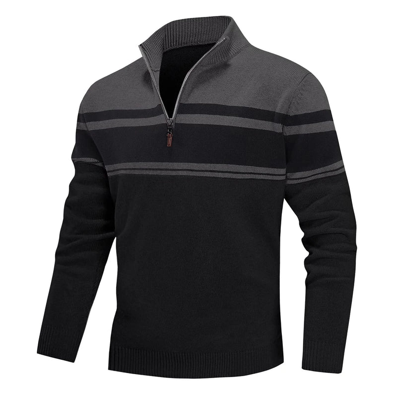 Striped Quarter-Zip Sweater Smart layering with timeless stripes