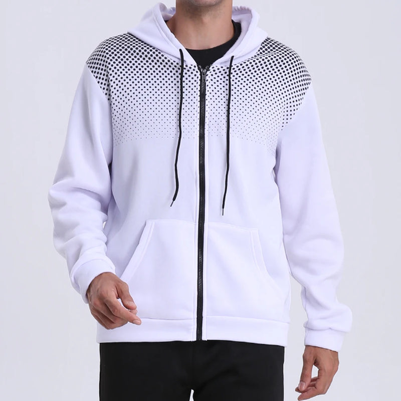 Polka Dot Zip Hoodie – Sporty comfort with a modern twist