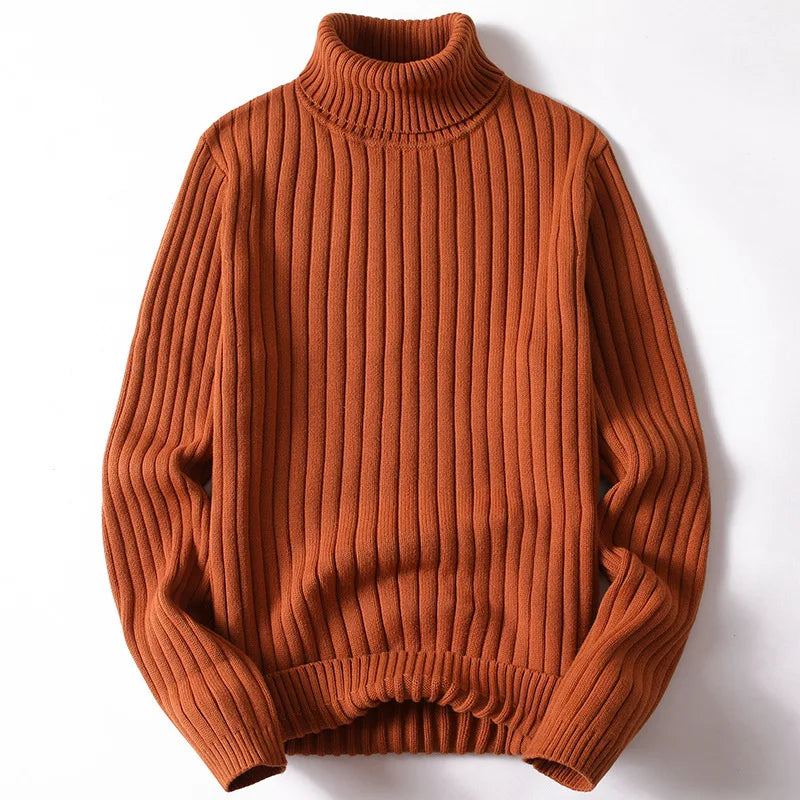 High Collar Knit Sweater – Thick warmth with versatile style