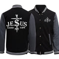Jesus Saved My Life Jacket – Varsity streetwear with a bold message