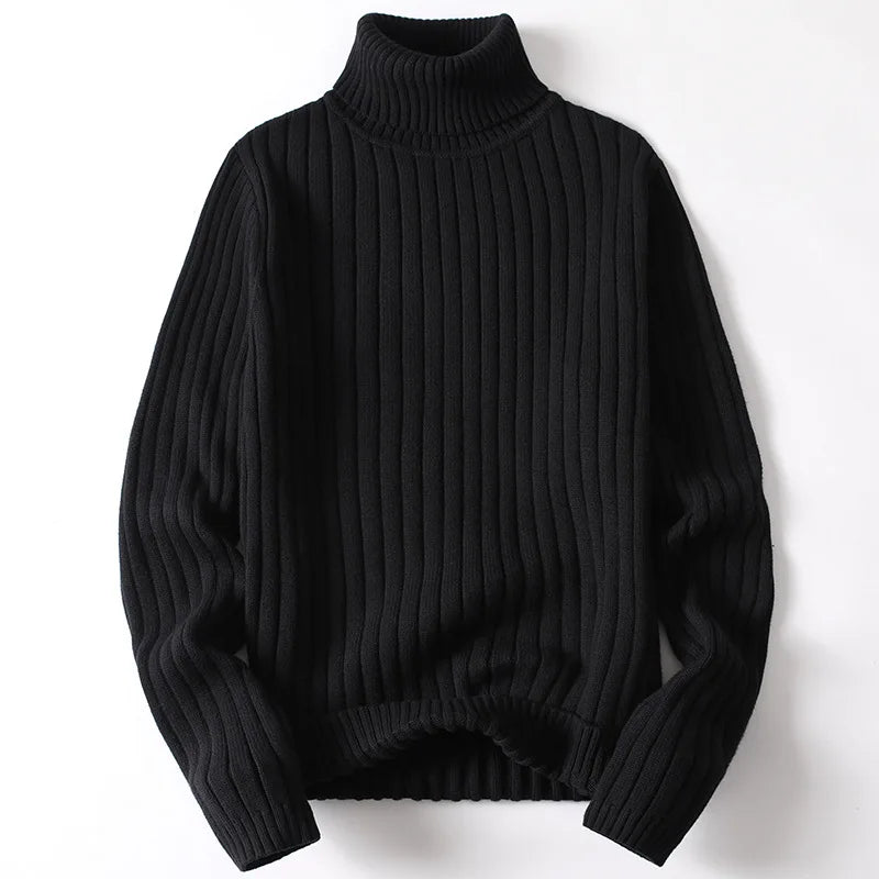 High Collar Knit Sweater – Thick warmth with versatile style
