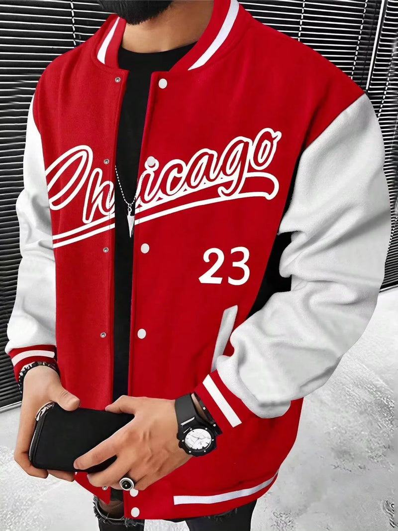 Letter Print Varsity Jacket – Urban attitude with a biker edge