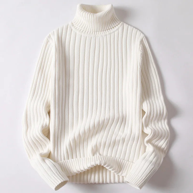 High Collar Knit Sweater – Thick warmth with versatile style
