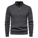 Zipper Stand Collar Sweater – Modern warmth with everyday versatility