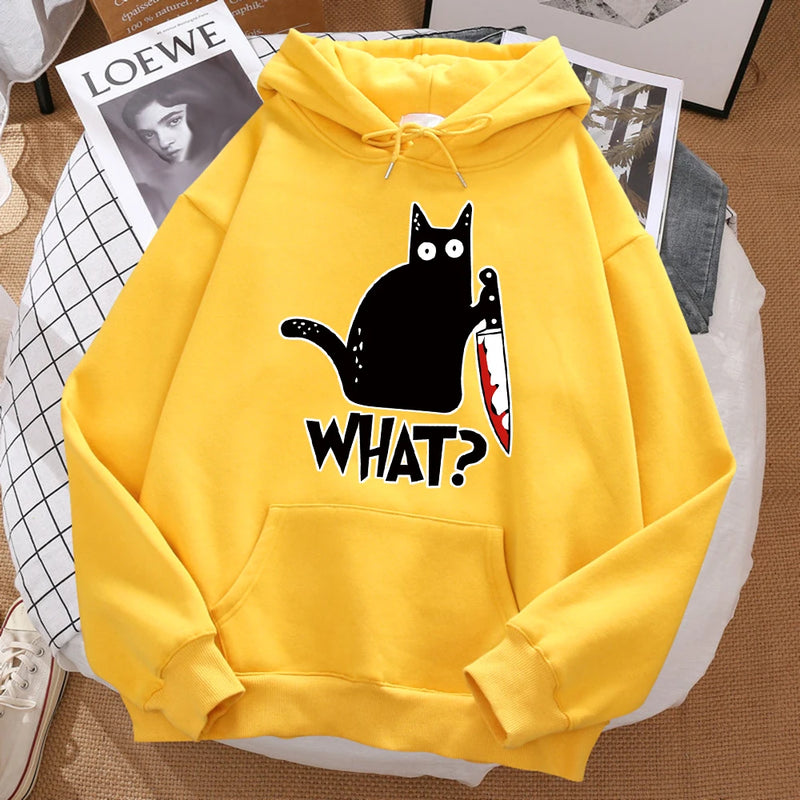 Black Cat Graphic Hoodie – Playful design with streetwear edge