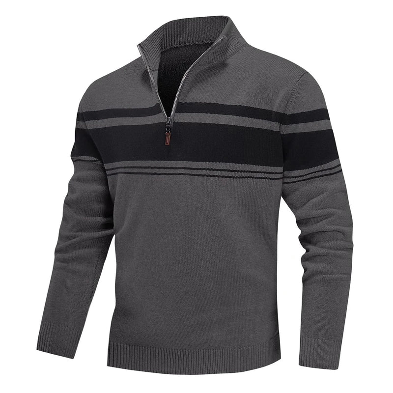 Striped Quarter-Zip Sweater Smart layering with timeless stripes