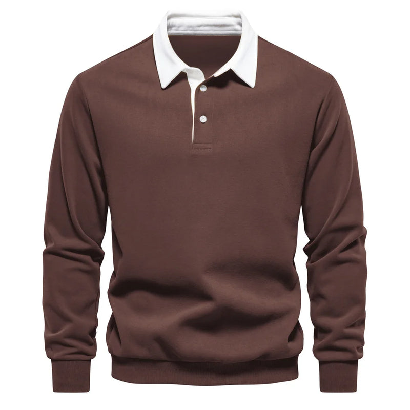 Polo Collar Knit Sweater Casual elegance for every occasion