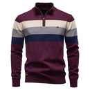 Patchwork Mock Neck Sweater – Modern warmth with a casual edge