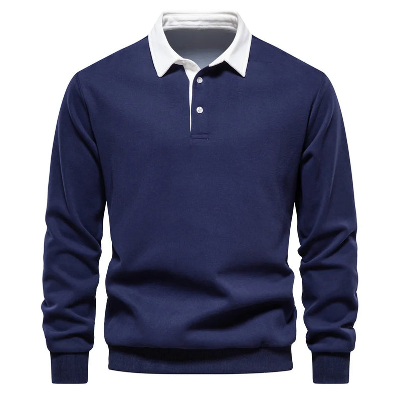 Polo Collar Knit Sweater Casual elegance for every occasion