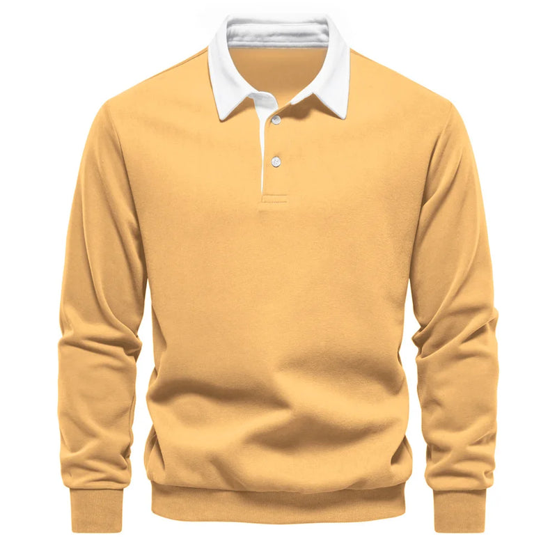 Polo Collar Knit Sweater Casual elegance for every occasion