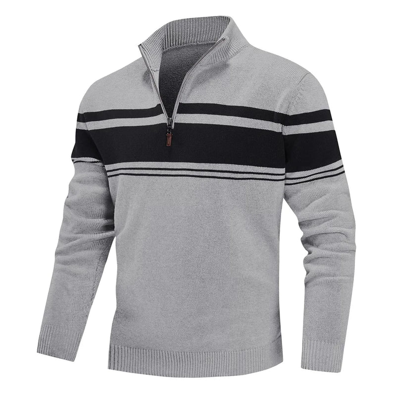 Striped Quarter-Zip Sweater Smart layering with timeless stripes