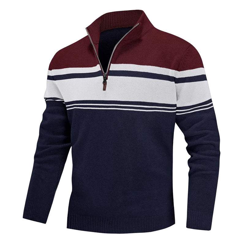 Striped Quarter-Zip Sweater Smart layering with timeless stripes