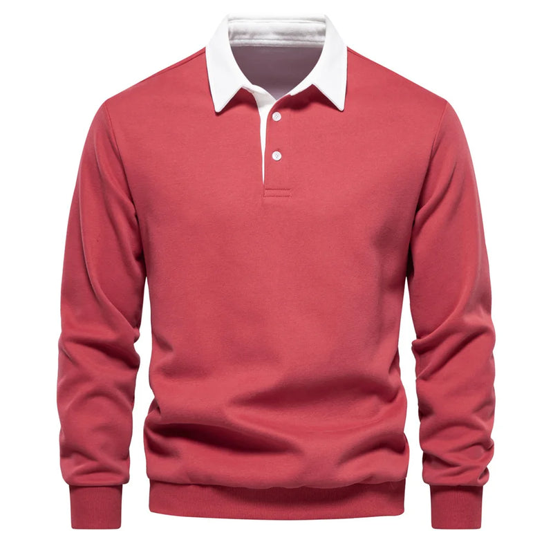 Polo Collar Knit Sweater Casual elegance for every occasion